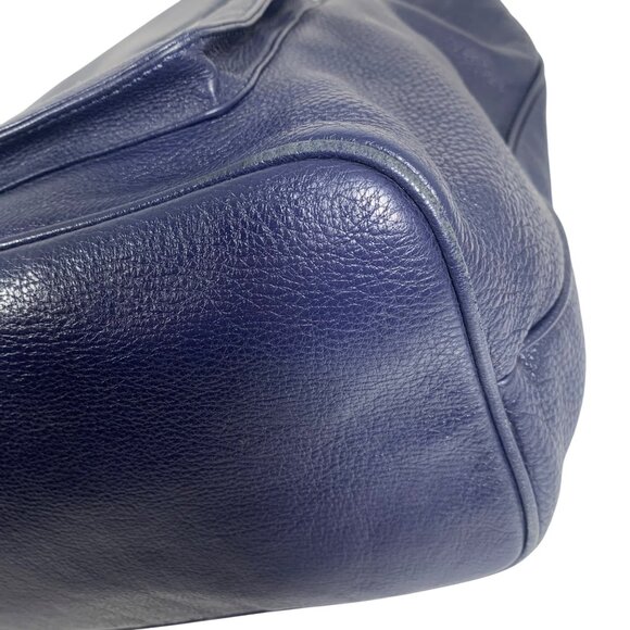 Bolsa Marc By Marc Jacobs Navy Leather Hobo Bag Front Pocket Silver Hardware - Picture 6 of 14